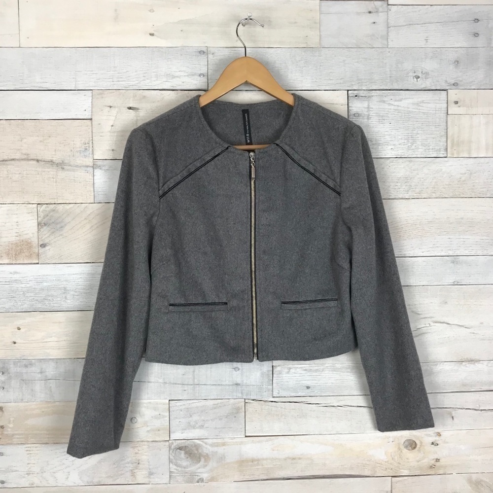 W118 Walter Baker Gray Wool Zip Jacket Medium